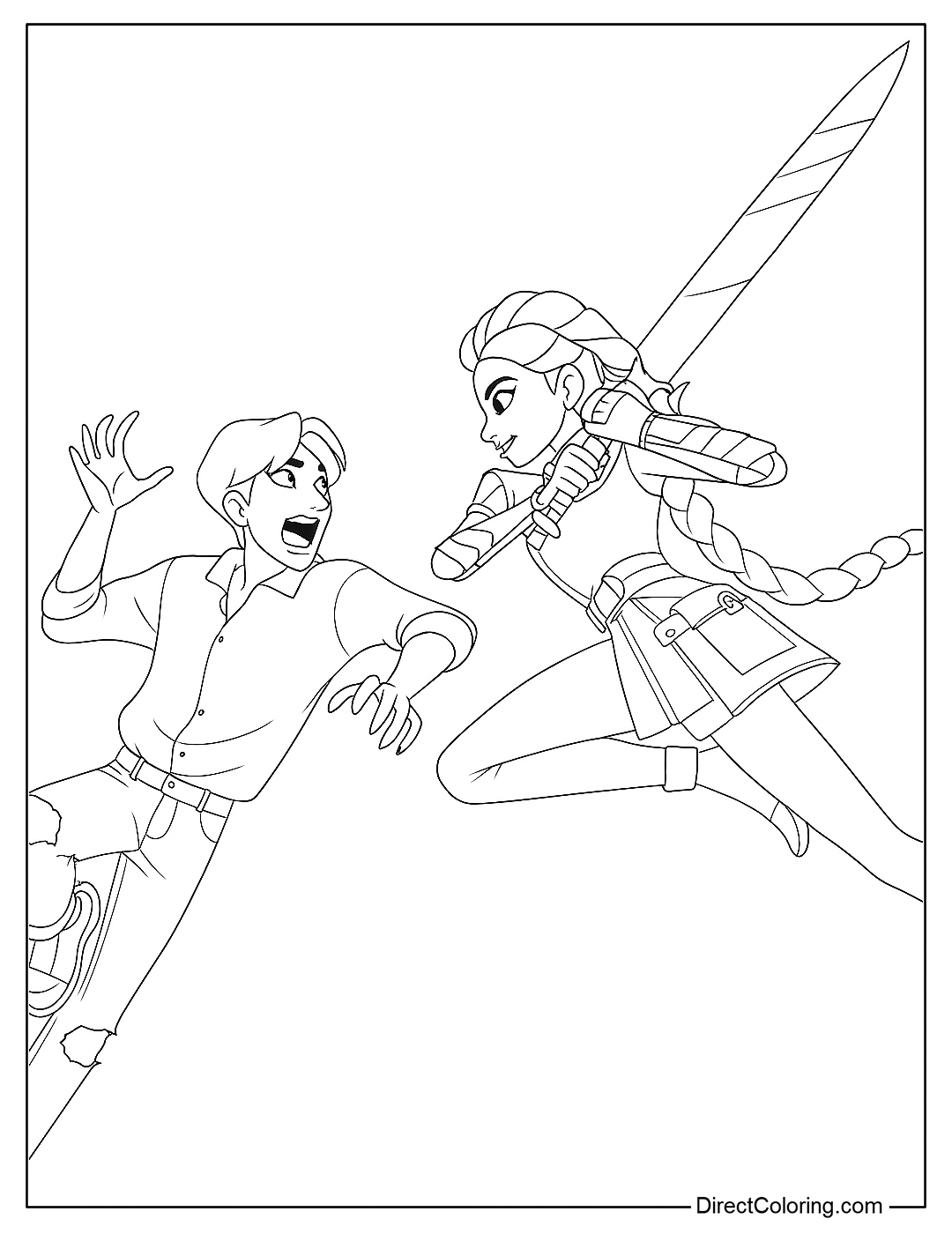 K-Pop Demon Hunters Rumi in Battle Coloring Page